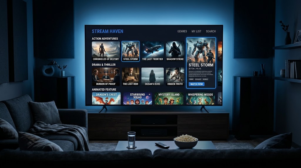 On-demand video streaming library interface