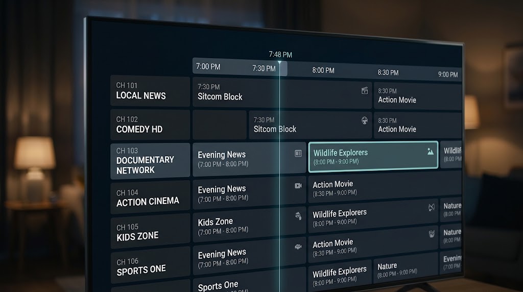 Electronic program guide list